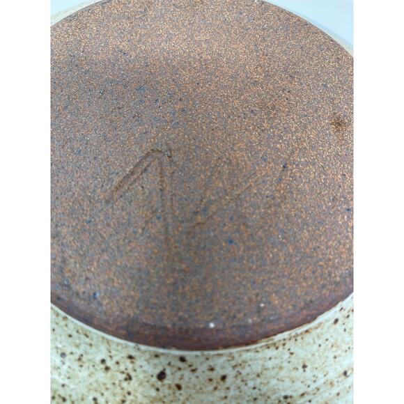 Chip & Dip Serving Dish Studio Art Pottery Handmade Bohemian Earthy Design 8.5" - Picture 8 of 10